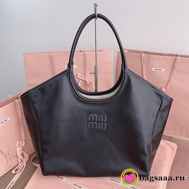 Bagsaaa Miumiu IVY leather bag black - 38x38x18 cm - 1