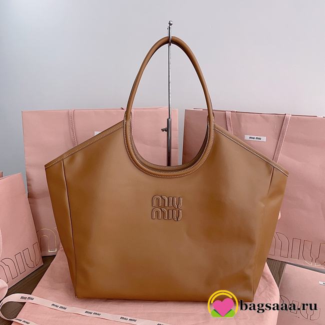 Bagsaaa Miumiu IVY leather bag brown - 38x38x18 cm - 1