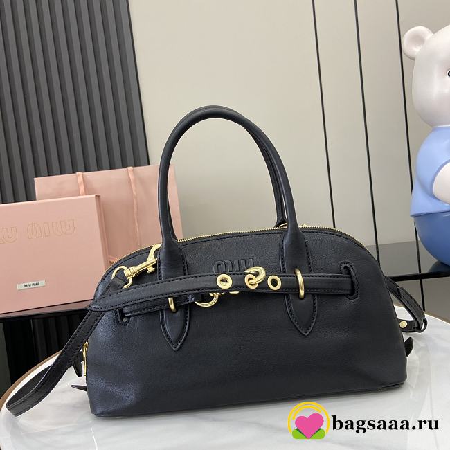 Bagsaaa Miumiu Aventure nappa leather top-handle bag black - 33x17x11 cm - 1