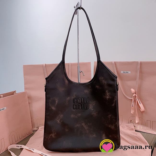 Bagsaaa Miumiu IVY leather bag coffee - 40x35cm - 1