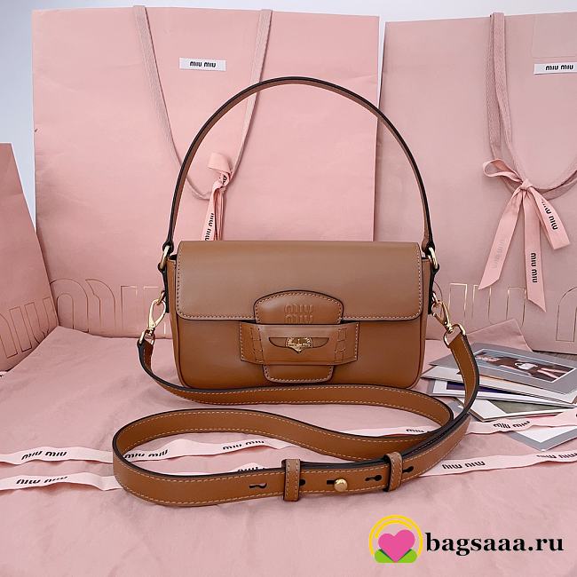 Bagsaaa Miumiu Penny leather bag 5BD270 brown - 23x13.5x5cm - 1