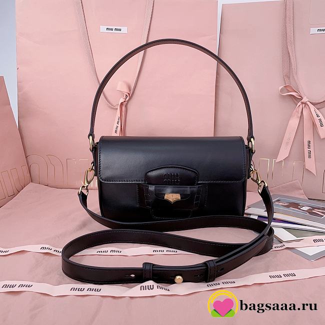 Bagsaaa Miumiu Penny leather bag 5BD270 black - 23x13.5x5cm - 1