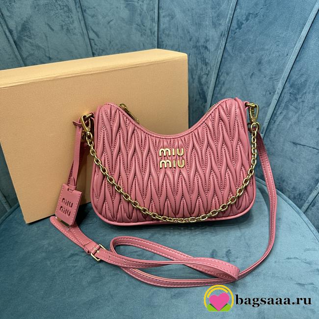 Bagsaaa Miumiu Matelassé nappa leather shoulder bag 5BH211 Pink - 20x17x5 cm - 1