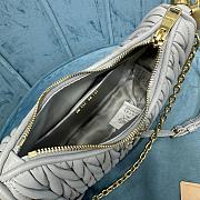 Bagsaaa Miumiu Matelassé nappa leather shoulder bag 5BH211 Light Gray - 20x17x5 cm - 4