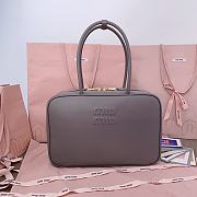 Bagsaaa Miu Miu Leather Beau bag 5BB117 gray - 34x23x10 cm - 1