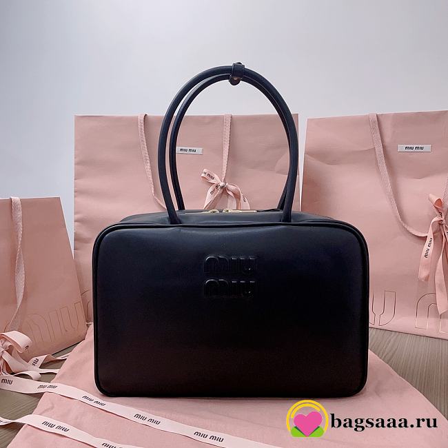 Bagsaaa Miu Miu Leather Beau bag 5BB117 Black - 34x23x10 cm - 1