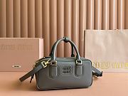 Bagsaaa Miu Miu Arcadie leather bag 5BB142 gray - 22X10.5X7 cm - 1