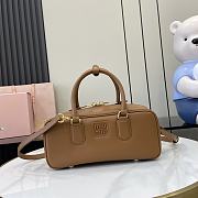 Bagsaaa Miu Miu Large Arcadie leather bag 5BB148 brown - 27X12X9Cm - 1