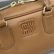 Bagsaaa Miu Miu Large Arcadie leather bag 5BB148 brown - 27X12X9Cm - 2