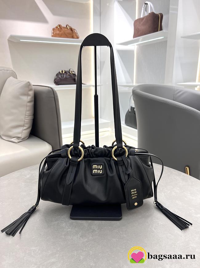 Bagsaaa Miu Miu Joie nappa leather bag 5BG306 black - 32x16x10.5 cm - 1