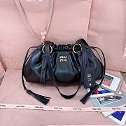 Bagsaaa Miu Miu Joie nappa leather bag 5BG306 black - 32x16x10.5 cm - 3