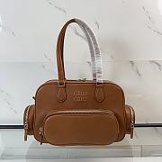 Bagsaaa Miu Miu Nappa leather top-handle bag 5BB159 brown - 32x22x12 cm - 1