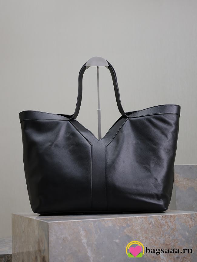 Bagsaaa YSL Y Tote In Leather Black - 37 X 32 X 27–22 CM - 1