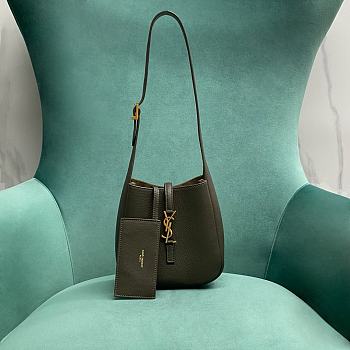 Bagsaaa YSL LE 5 À 7 supple baby in grained leather 809461 dark green - 15x16x7 cm