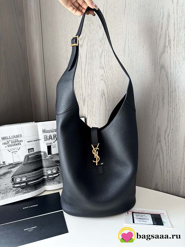 Bagsaaa YSL LE 5 À 7 hobo in grained leather 793088 black - 26 X 31.5 X 13.5 CM - 1