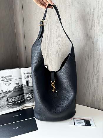 Bagsaaa YSL LE 5 À 7 hobo in grained leather 793088 black - 26 X 31.5 X 13.5 CM