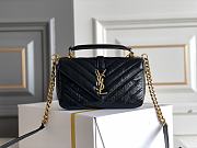 Bagsaaa YSL College mini chain bag in shiny crackled leather 779430 black - 20 x 13 x 3 CM - 1