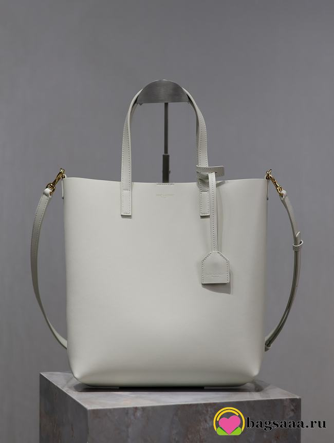 Bagsaaa YSL Shopping Saint Laurent Toy In Leather 600307 White - 25x28x8cm - 1