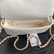 Bagsaaa Chanel Flap Bag with Top Handle AS5317 White Lambskin - 22 x 24 x 6cm - 4