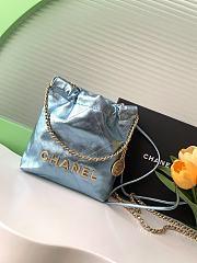 Bagsaaa Chanel 22 Mini Handbag Metallic Blue AS3980 - 20 × 19 × 6 cm - 1