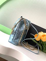 Bagsaaa Chanel 22 Mini Handbag Metallic Blue AS3980 - 20 × 19 × 6 cm - 4