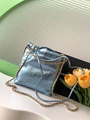 Bagsaaa Chanel 22 Mini Handbag Metallic Blue AS3980 - 20 × 19 × 6 cm - 2