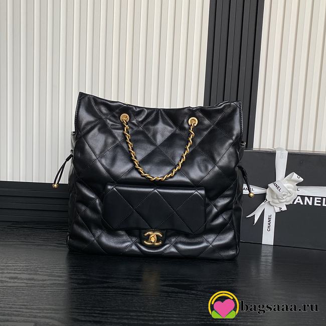 Bagsaaa Chanel Shopping Bag AS5315 Black Lambskin - 34 x 36 x 12cm - 1