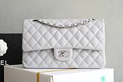 Bagsaaa Chanel Classic 11.12 Handbag Lambskin & Gold-Tone Metal Light Gray A01112 - 15.5 x 25.5 x 6.5cm - 1