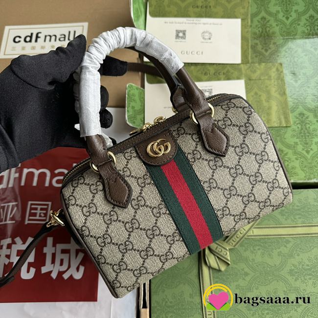 Bagsaaa Gucci Ophidia mini top handle bag 772053 beige & ebony - 21.5x14 cm - 1