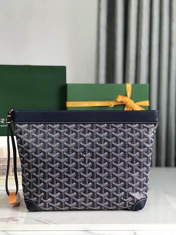 Bagsaaa Goyard Conti pouch dark blue - 24 x 6.5 x 22 cm