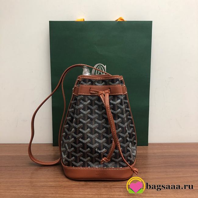 Bagsaaa Goyard Petit Flot Bucket Bag Black & Tan - 23cm - 1