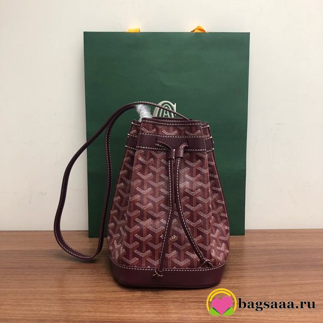 Bagsaaa Goyard Petit Flot Bucket Bag Dark Red - 23cm - 1