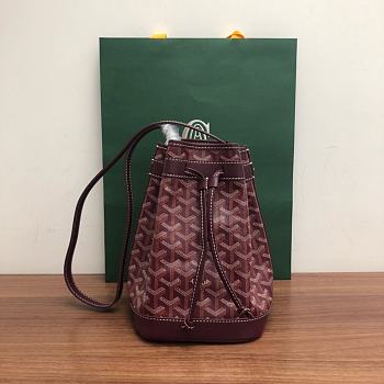 Bagsaaa Goyard Petit Flot Bucket Bag Dark Red - 23cm