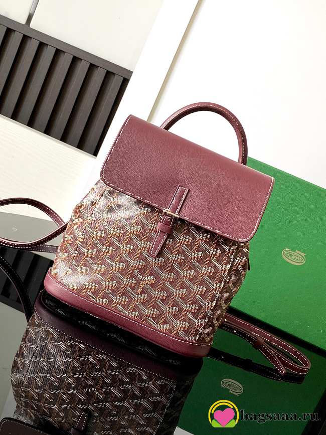 Bagsaaa Goyard Alpin Mini Backpack Dark Red - 23 x 9.5 x 19 cm - 1