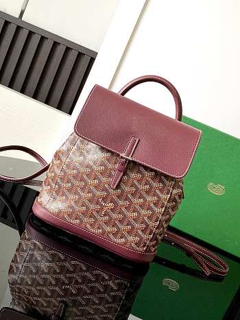 Bagsaaa Goyard Alpin Mini Backpack Dark Red - 23 x 9.5 x 19 cm