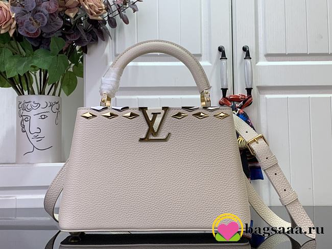 Bagsaaa Louis Vuitton M11964 Capucines BB Bag Quartz White - 27 x 17.3 x 9 cm - 1