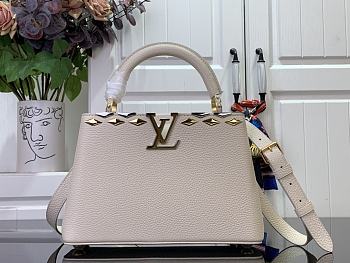 Bagsaaa Louis Vuitton M11964 Capucines BB Bag Quartz White - 27 x 17.3 x 9 cm