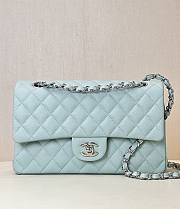 Bagsaaa Chanel Classic Flap Bag Light Blue Caviar & Silver - 25cm - 1