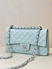 Bagsaaa Chanel Classic Flap Bag Light Blue Caviar & Silver - 25cm - 4