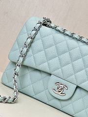 Bagsaaa Chanel Classic Flap Bag Light Blue Caviar & Silver - 25cm - 2