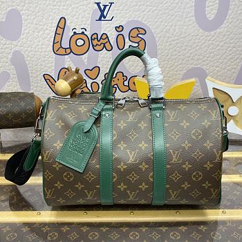 Bagsaaa Louis Vuitton M12765 Keepall Bandoulière 35 Bag Green - 34 x 21 x 16 cm