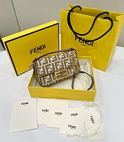 Bagsaaa Fendi Baguette Mini Beige FF jacquard fabric bag - 20x5x13 cm - 1