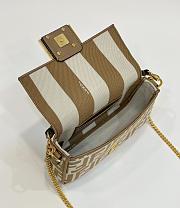 Bagsaaa Fendi Baguette Mini Beige FF jacquard fabric bag - 20x5x13 cm - 3