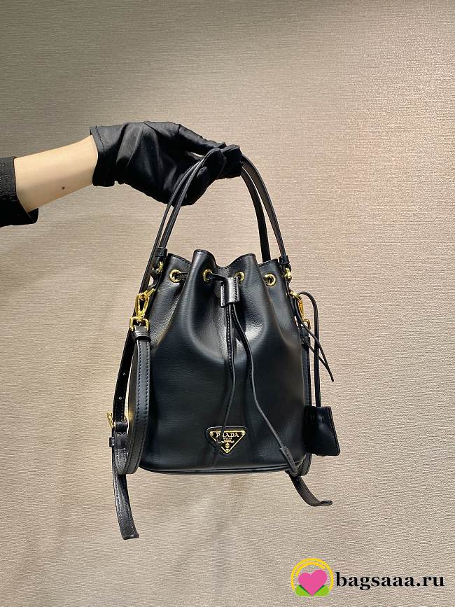 Bagsaaa Prada Leather Mini Bag 1BE067 Black - 19.5x15.5x10 cm - 1