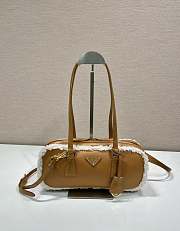 Bagsaaa Prada Medium shearling two-handle bag 1BB124 brown - 27x12x6 cm - 1