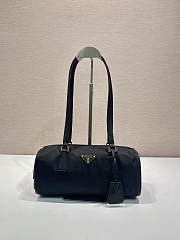 Bagsaaa Prada Re-Nylon and leather medium top-handle bag with padlock 1BB127 black - 29cm - 1