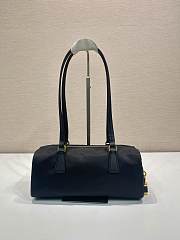 Bagsaaa Prada Re-Nylon and leather medium top-handle bag with padlock 1BB127 black - 29cm - 3