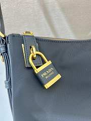 Bagsaaa Prada Aimée large Re-Nylon and leather shoulder bag with padlock 1BC232 black - 34cm - 2