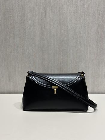 Bagsaaa Toteme T-Lock leather clutch black - 26cm