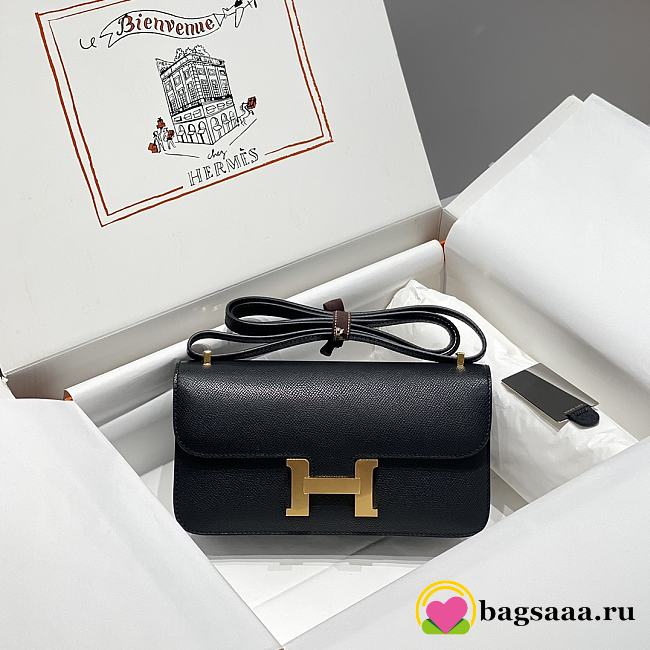 Bagsaaa Hermes Constance Elan Black & Gold - 24x12x4 cm - 1